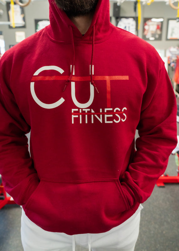 CUT Fitness Cotton Logo Sports Hoodie - Red