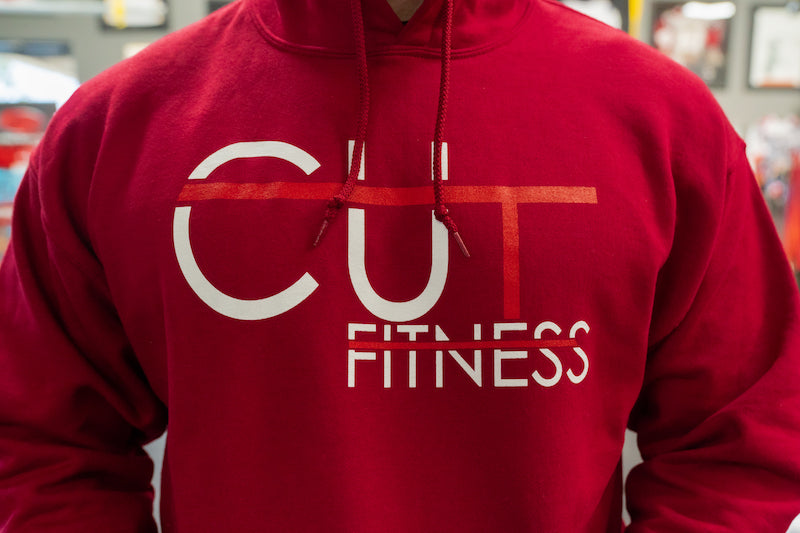 CUT Fitness Cotton Logo Sports Hoodie - Red